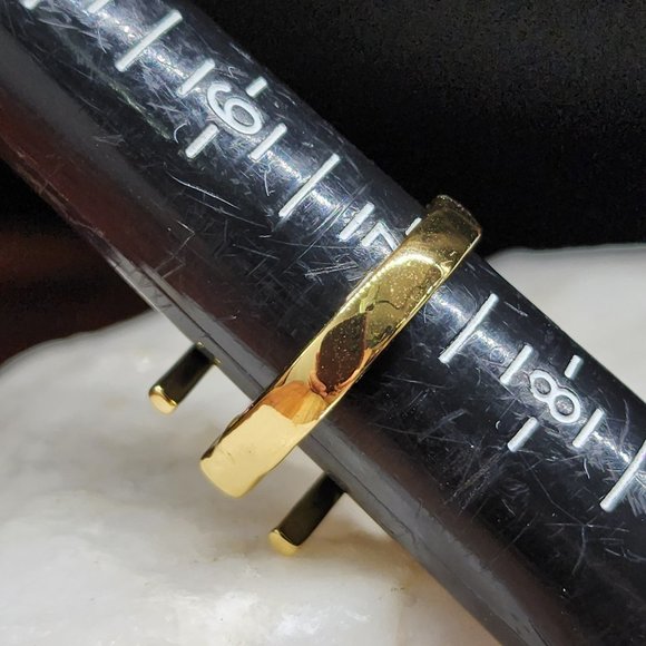 Contemporary Band Artisan GG Ring 14K Gold plated Unique Design - Picture 11 of 13